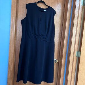 Navy A-Line Dress with Keyhole Neck (2X)